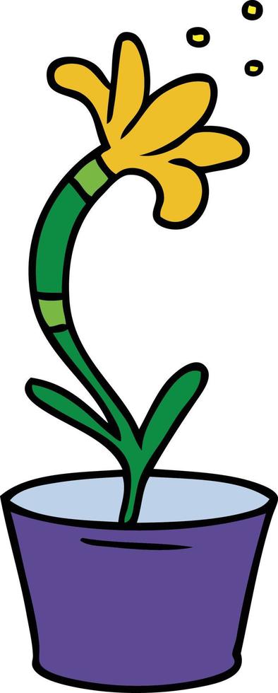 cartoon doodle of a house plant vector