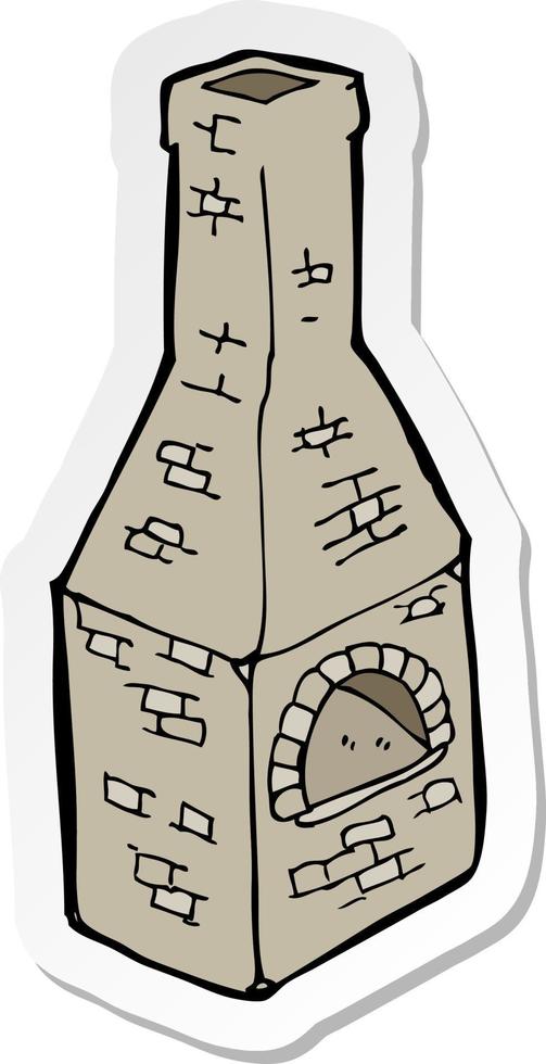 sticker of a cartoon old stove chimney vector