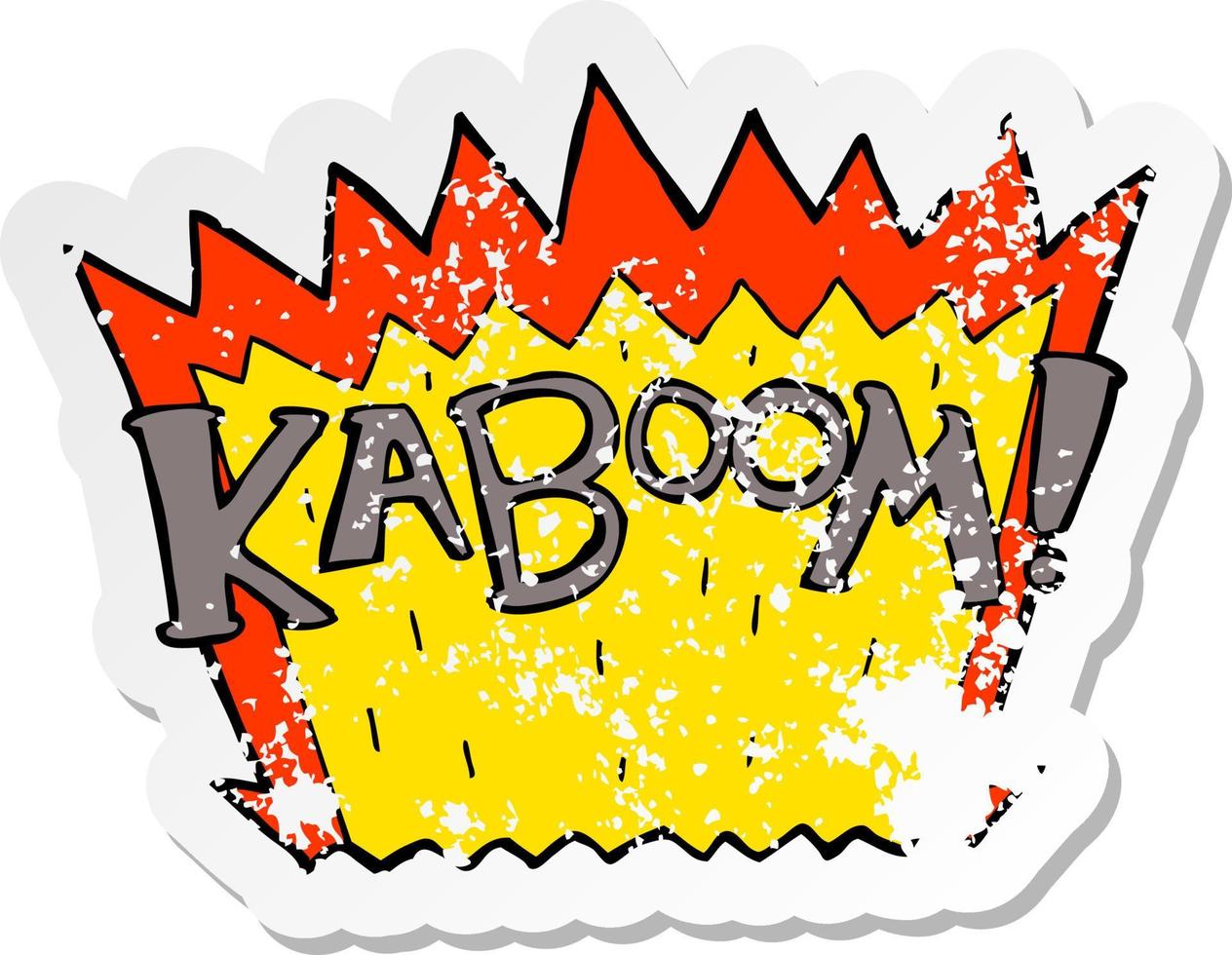 retro distressed sticker of a cartoon explosion vector