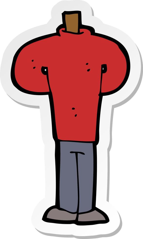 sticker of a cartoon body standing still vector