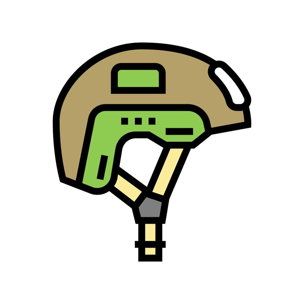 helmet soldier color icon vector illustration