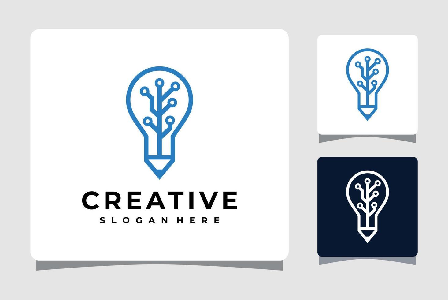 Bulb Idea Technology Logo Template Design Inspiration vector