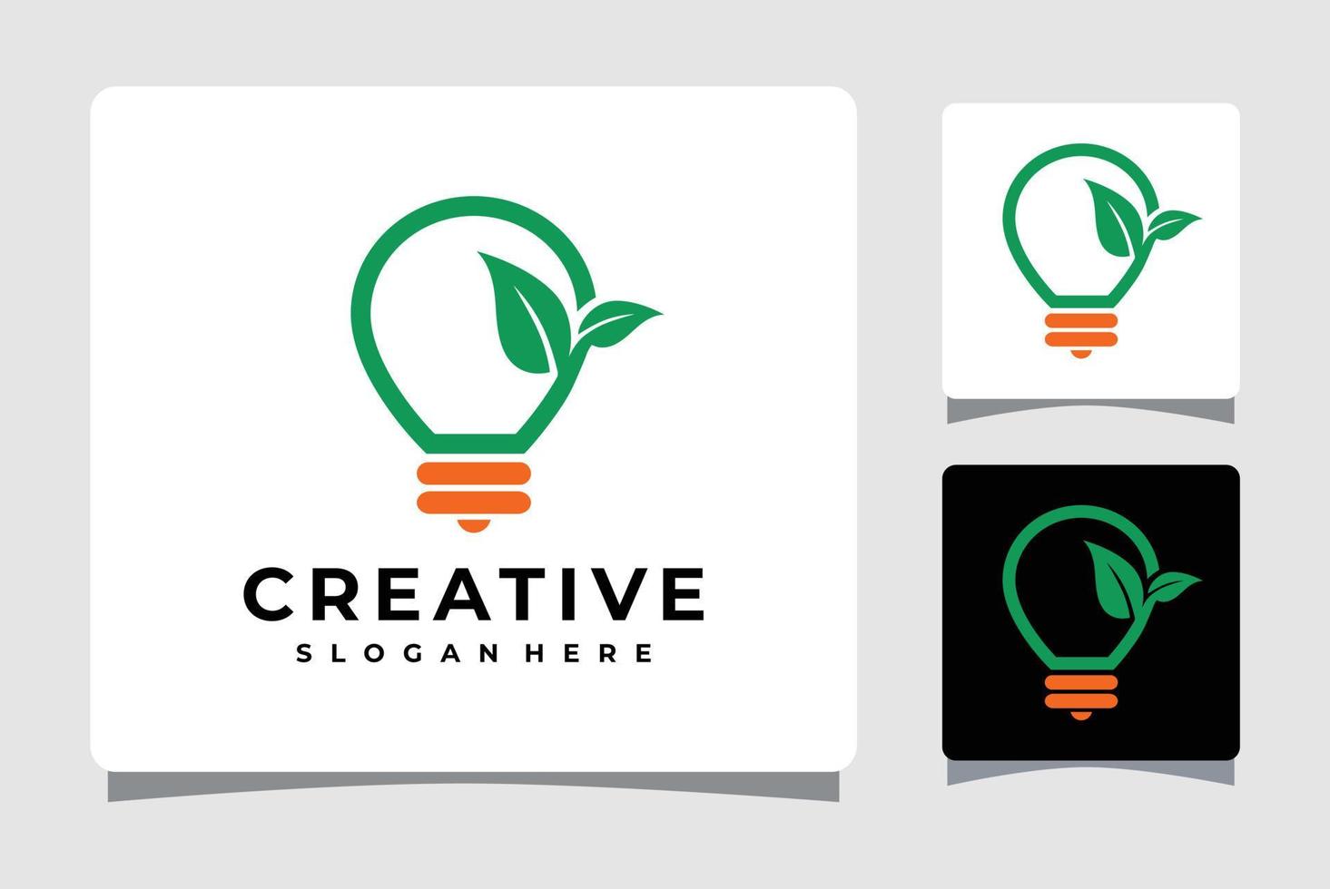 Light Bulb With Leaf Logo Template Design Inspiration vector