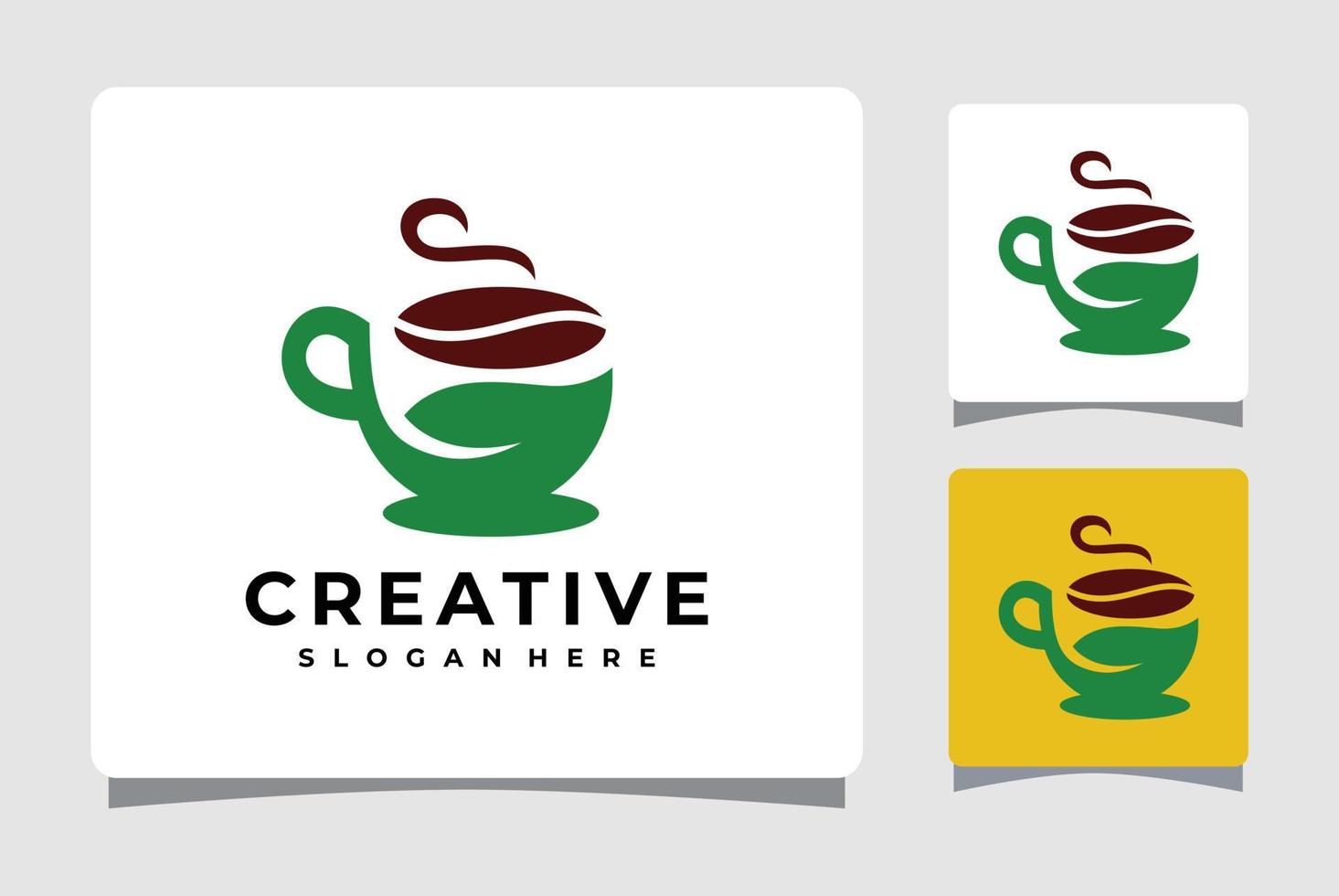 inspiración de diseño de plantilla de logotipo de café de hoja vector