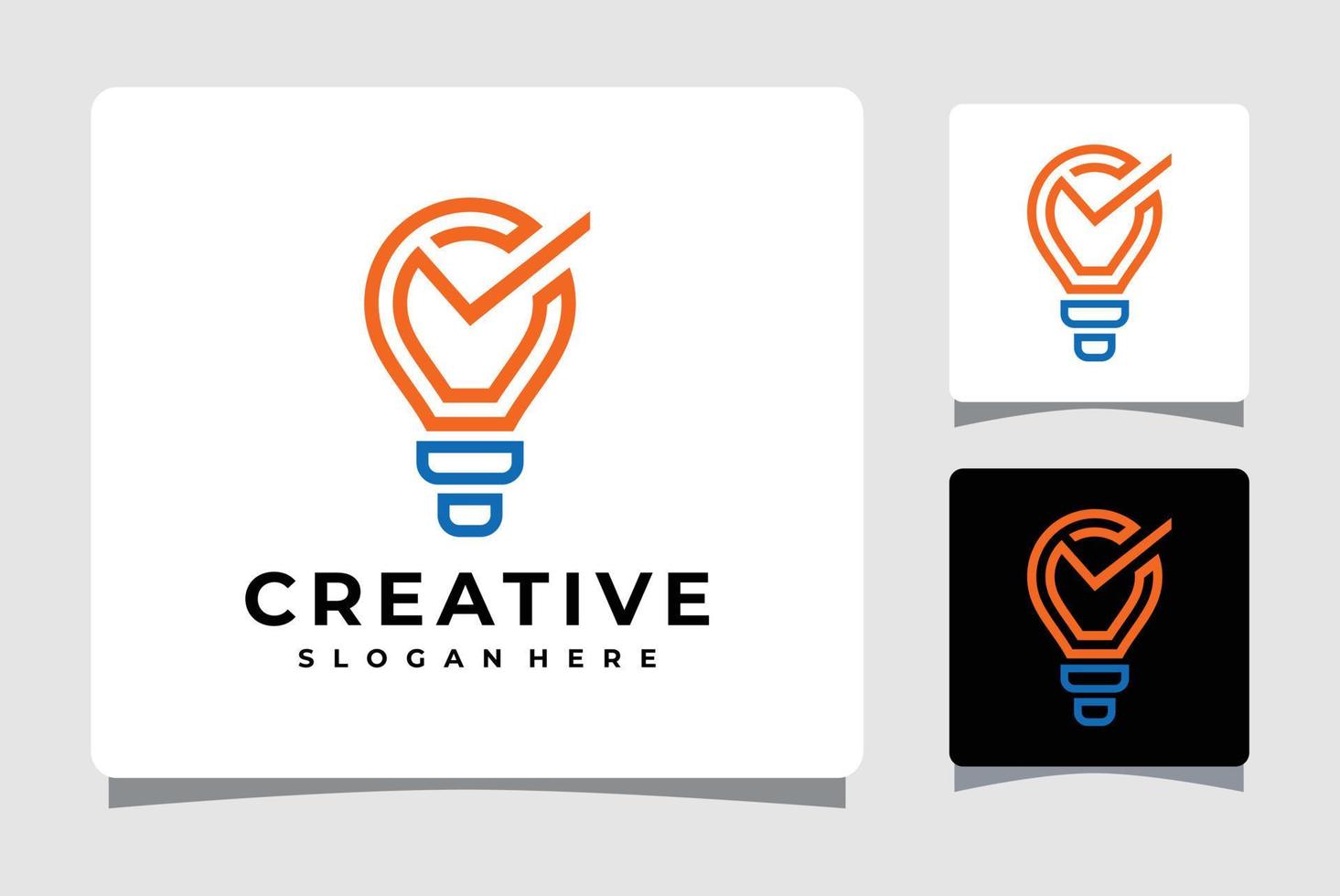 Light Bulb Check Mark Idea Logo Template Design Inspiration vector