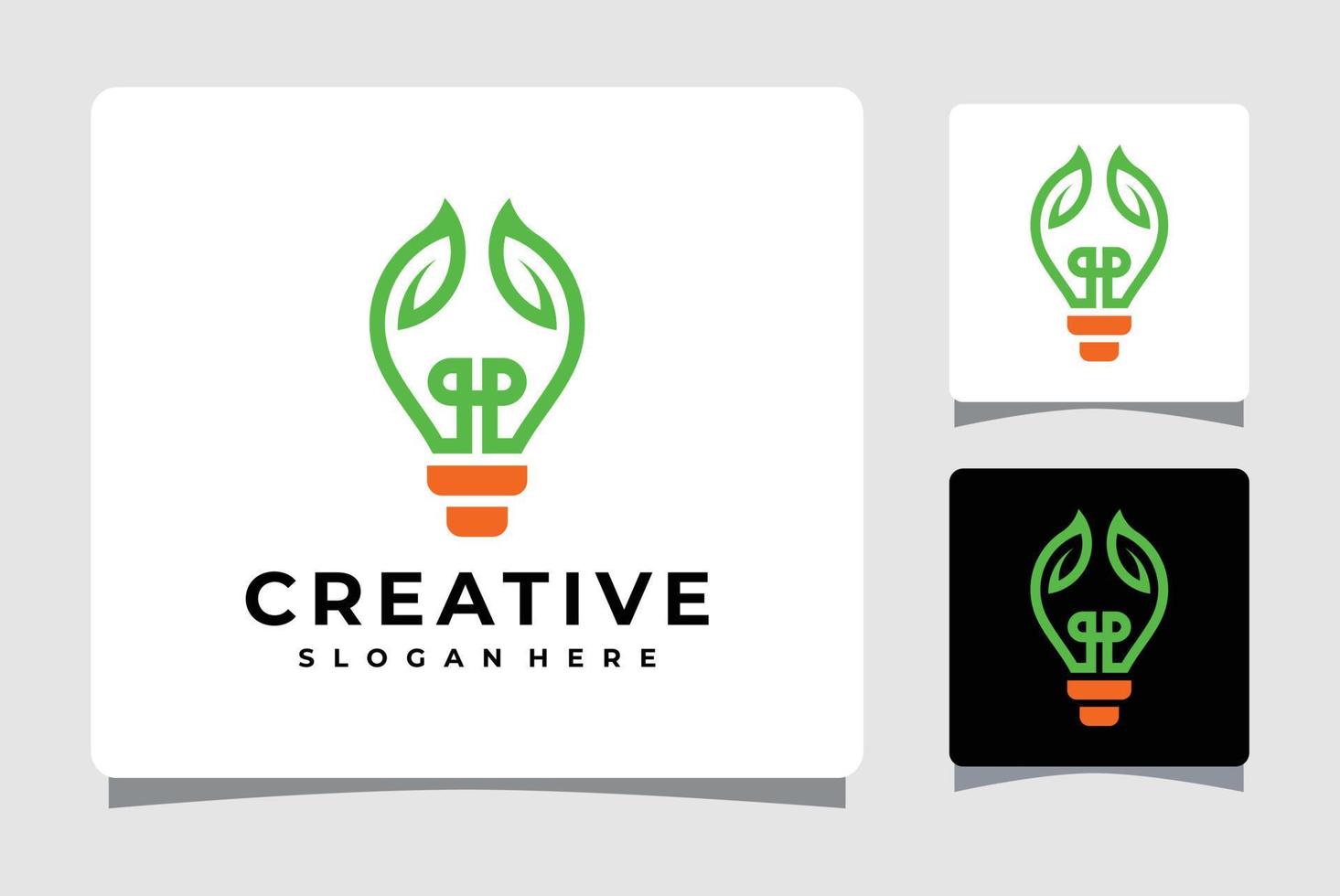 Green Light Bulb Idea Logo Template Design Inspiration vector