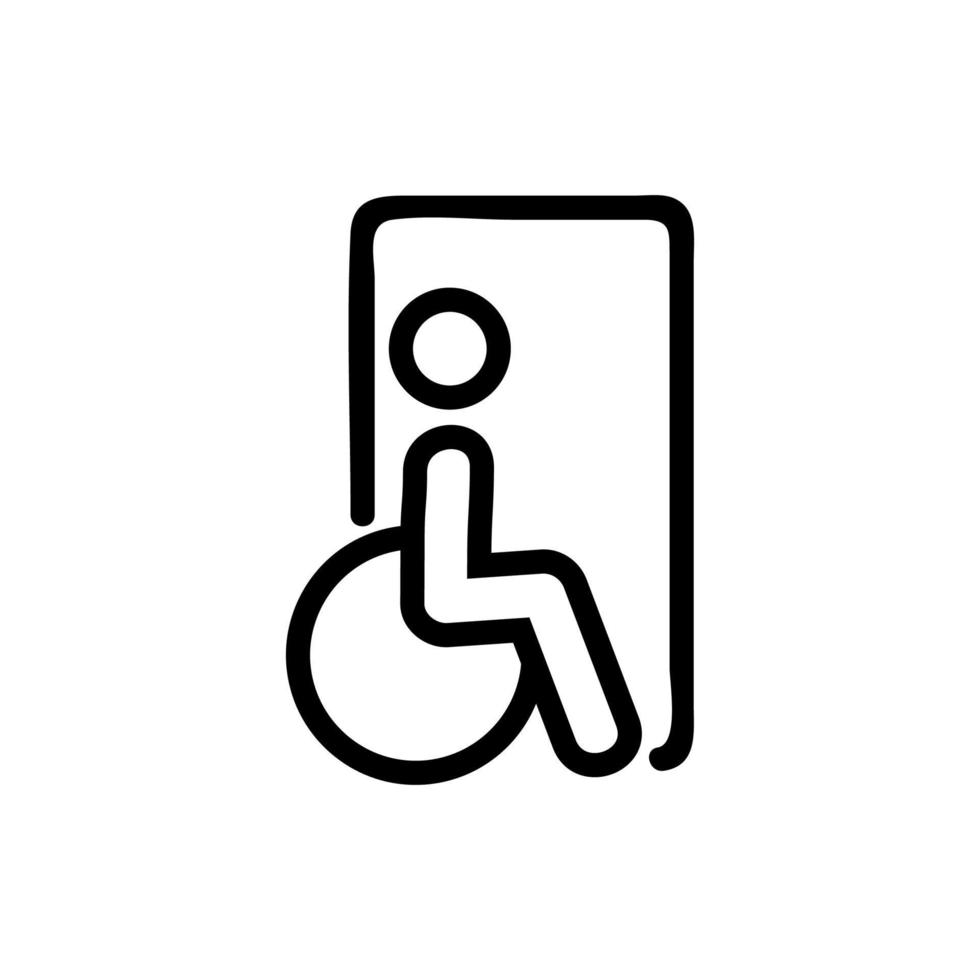 door wheelchair icon vector outline illustration