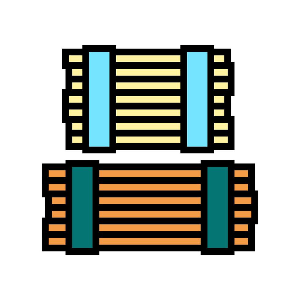 ilustración de vector de icono de color de almacén de tablones de madera