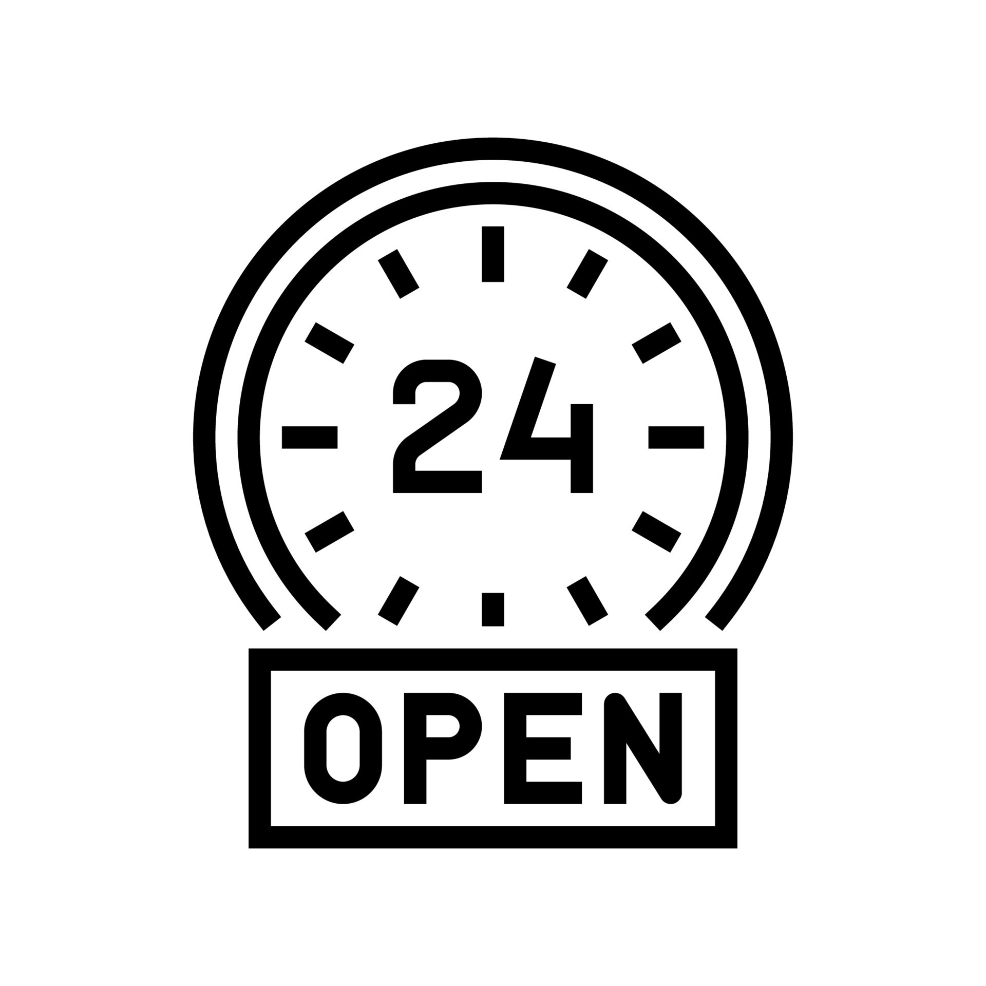 round clock work motel line icon vector illustration 10383058 Vector