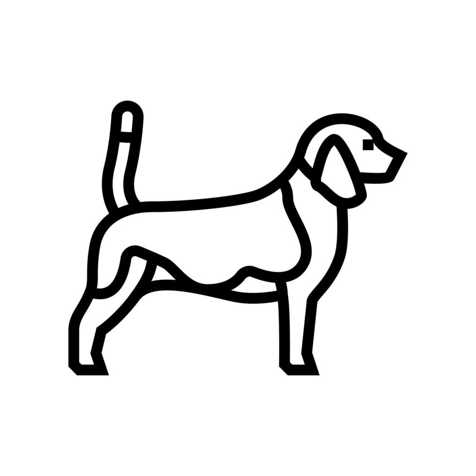 Ilustración de vector de icono de línea de perro beagle