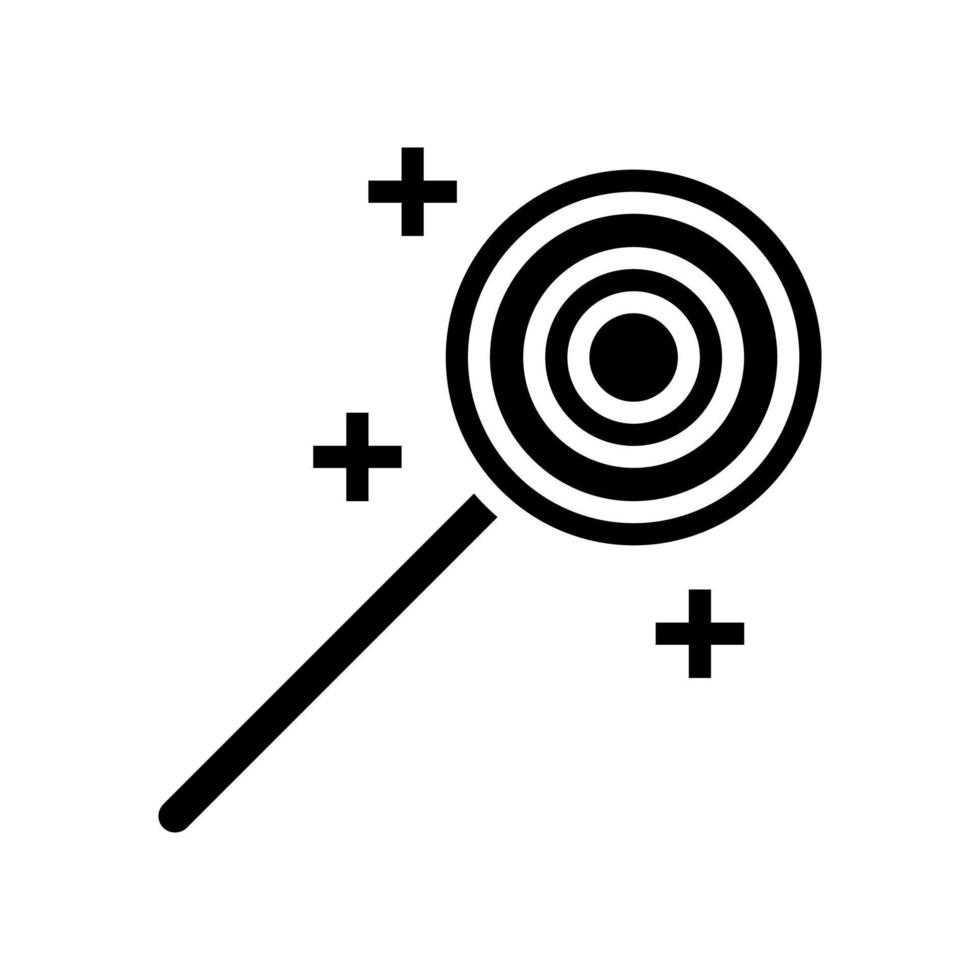 caramelo en la ilustración de vector de icono de glifo de palo