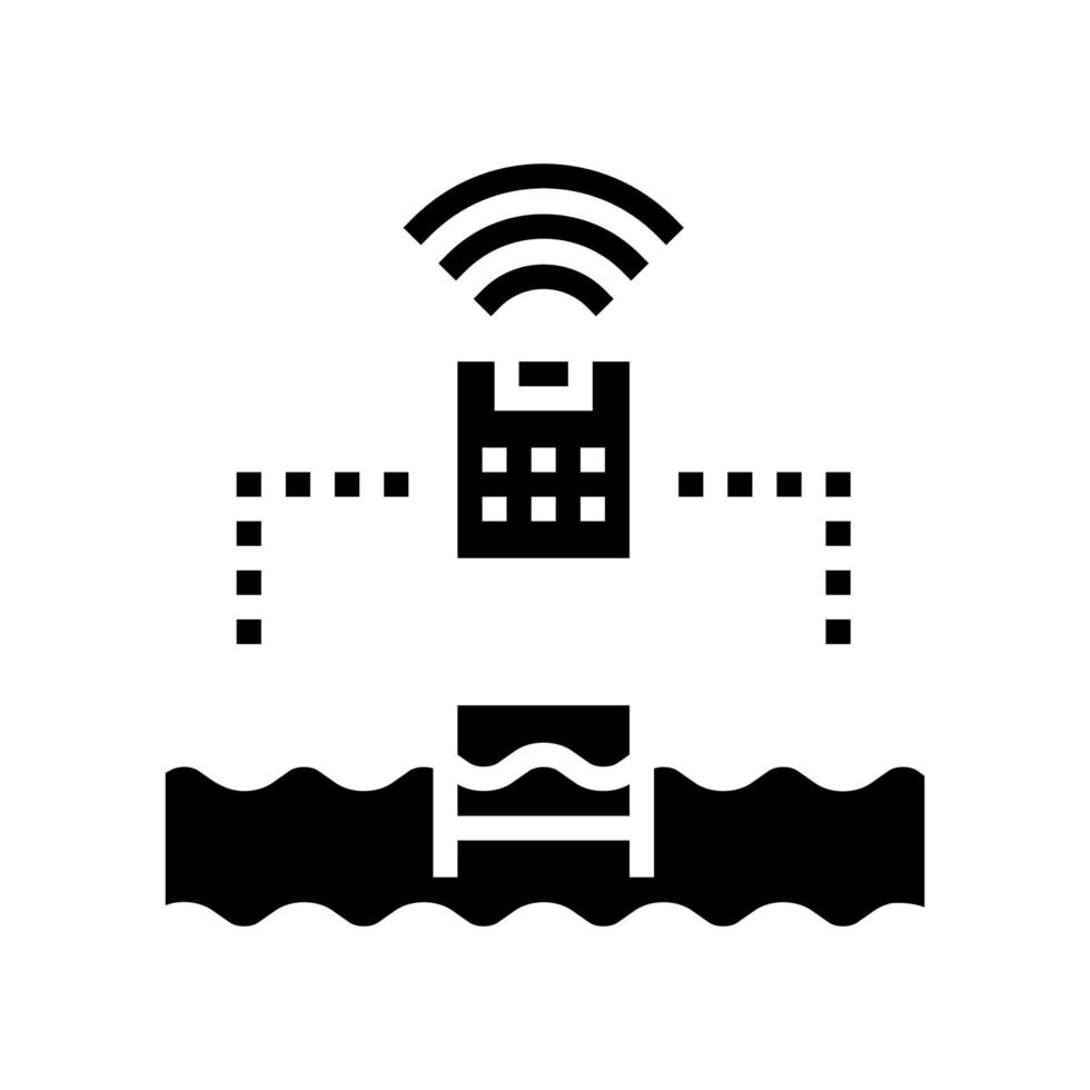 waterpool control smart home glyph icon vector illustration