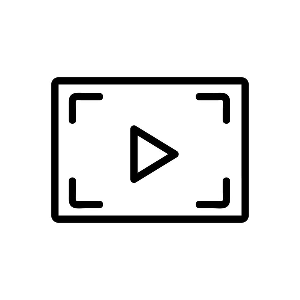 video processing icon vector outline illustration