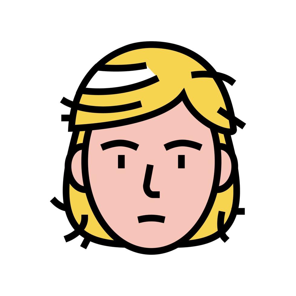 hair damage disease color icon vector illustration