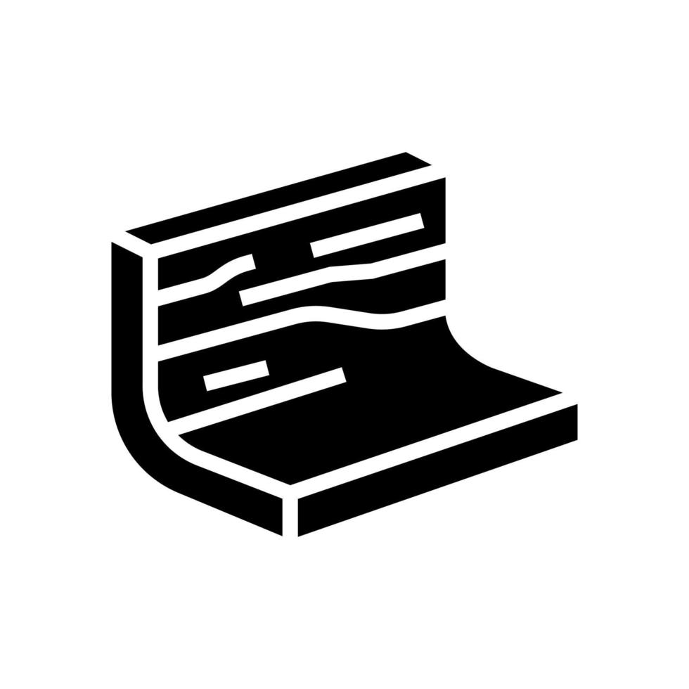 steel metal profile glyph icon vector illustration