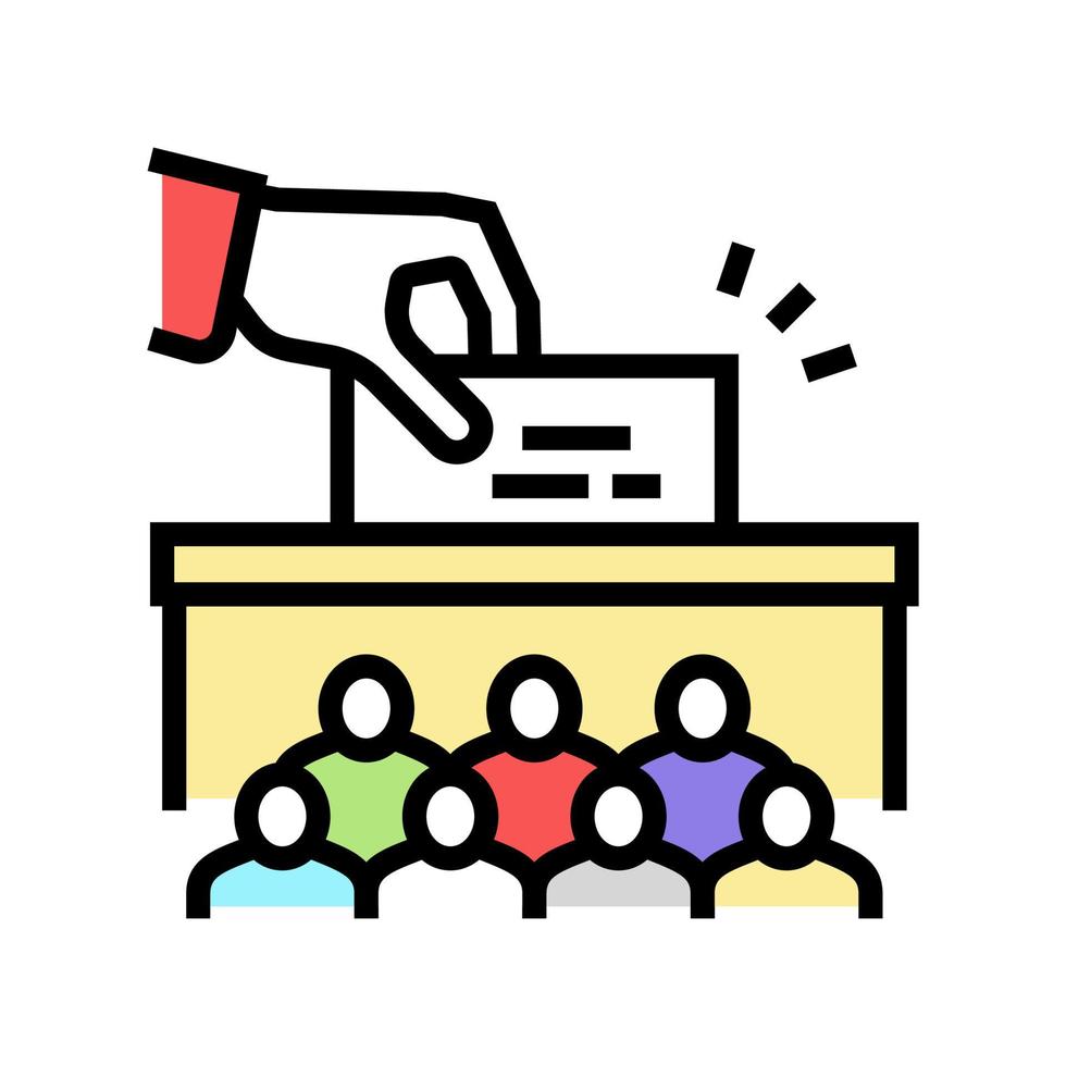 voting vote box politics choice election color icon vector illustration
