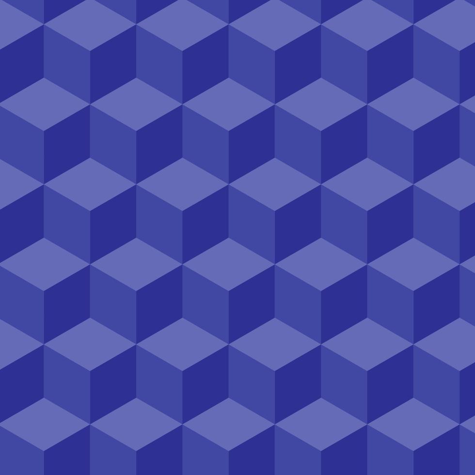 Seamless pattern with 3D square or geometric shape vector