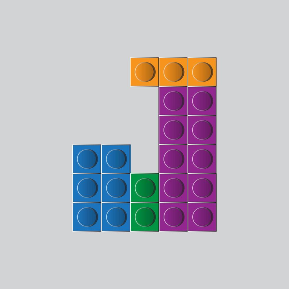 colorful game block brick toys font typeface letter A vector