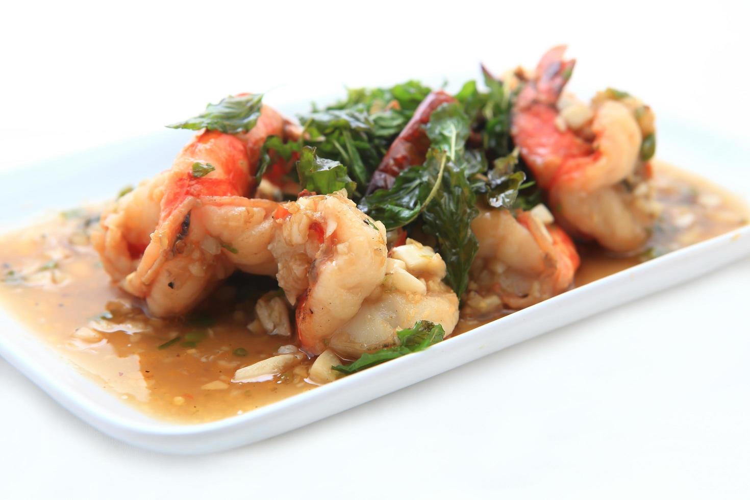 Thai food, shrimp ,with chili pepper photo