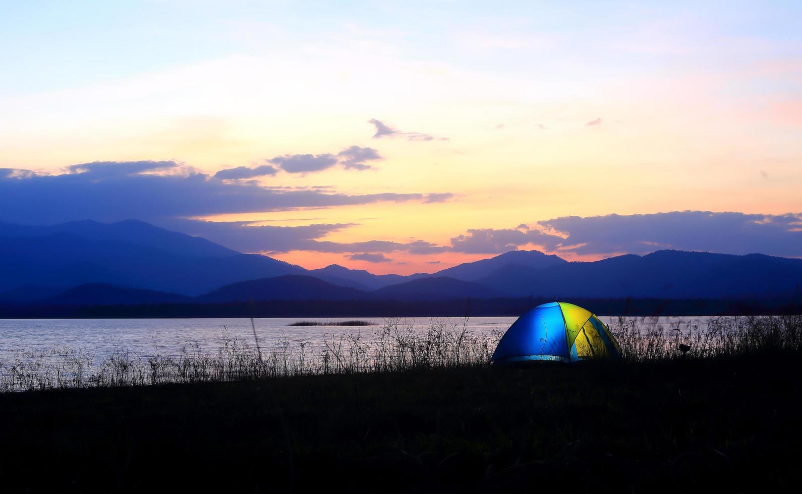 Campground beside the lake,National park,Thailand photo