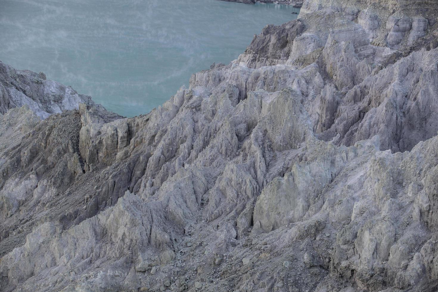 The acid sulphur lake at Kawah Ijen crater. Indonesia photo