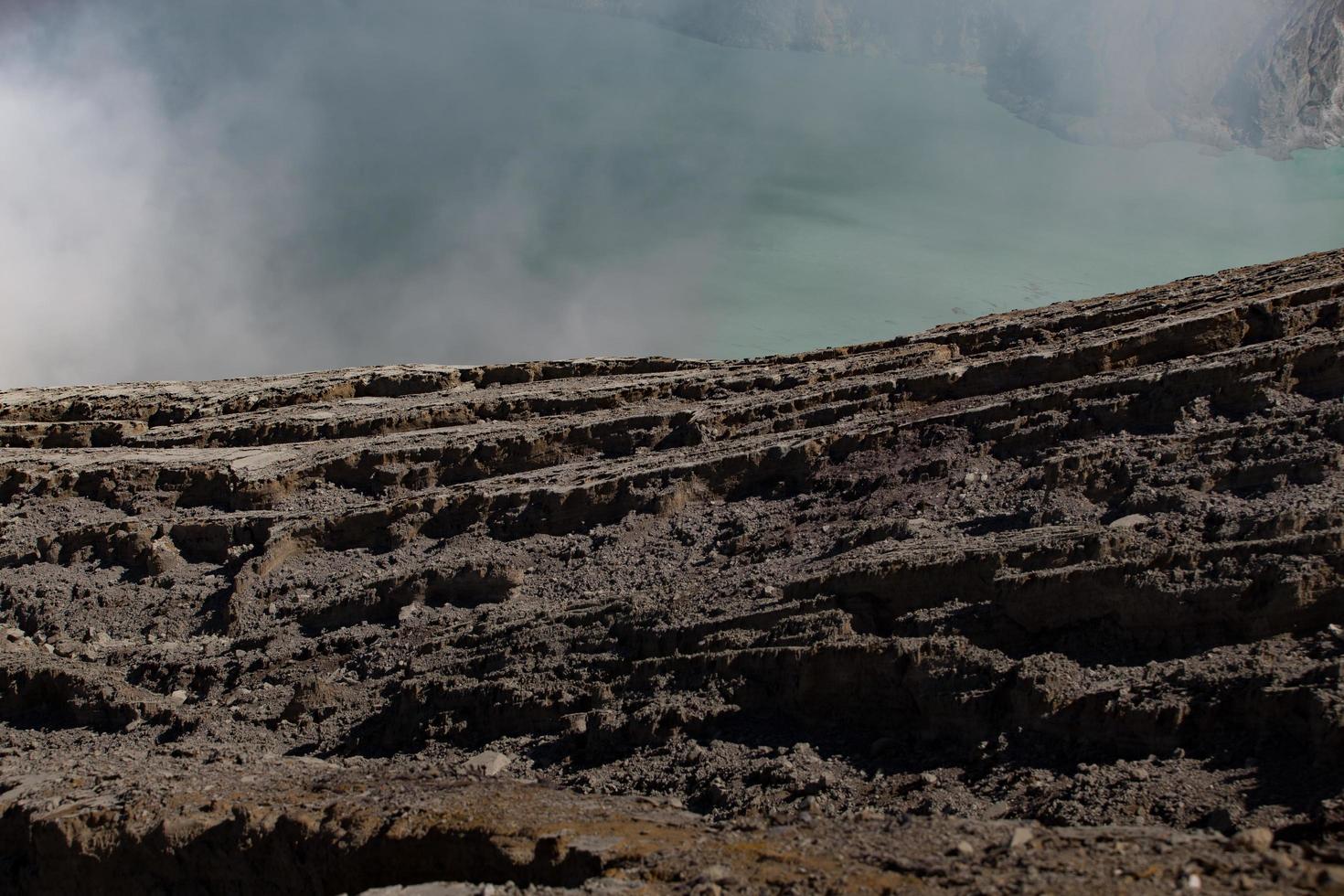 Detail from Kawah Ijen volcano and crater ,Indonesia photo