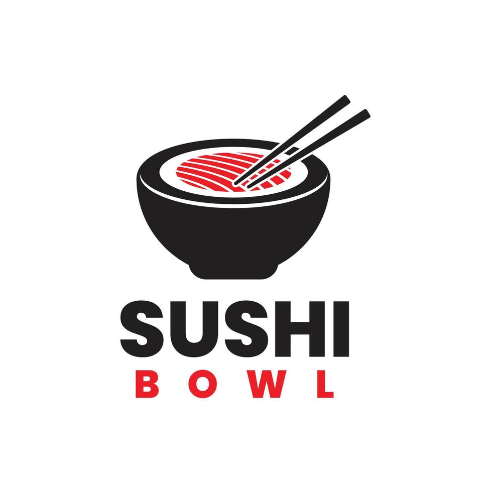 sushi bowl logo vector template suitable for japanese restaurant