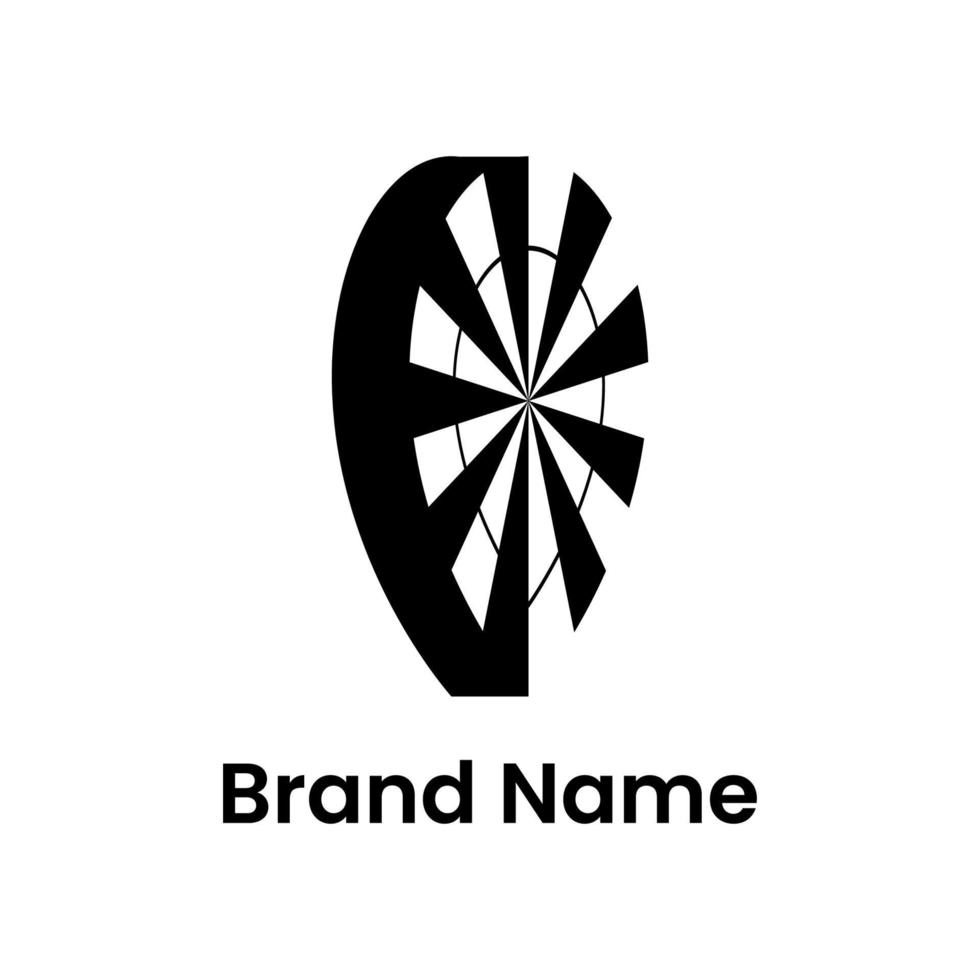plantilla de vector de logotipo de dardo de ubicación de pin simple