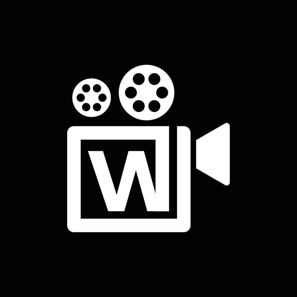 letter W video camera logo vector template