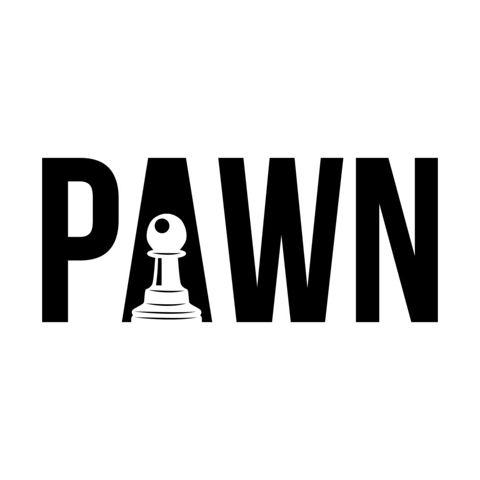 pawn chess typography logo vector template