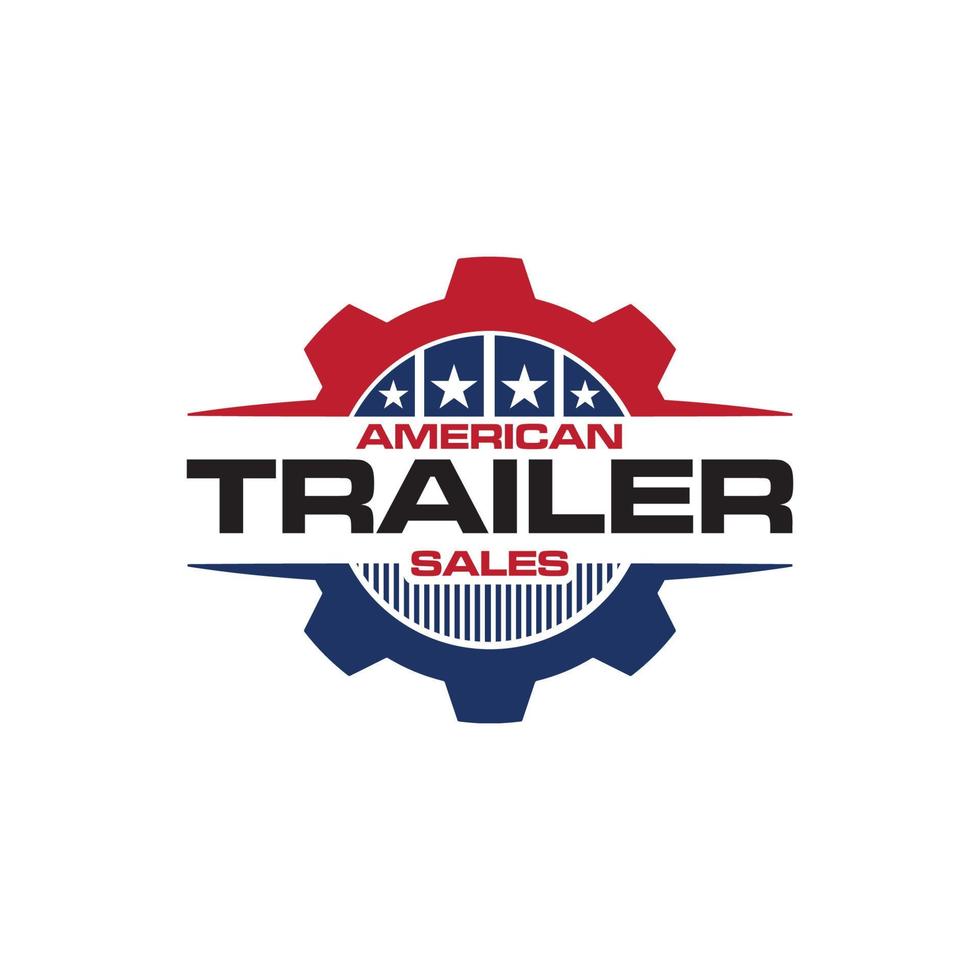 american trailer sell logo emblem vector