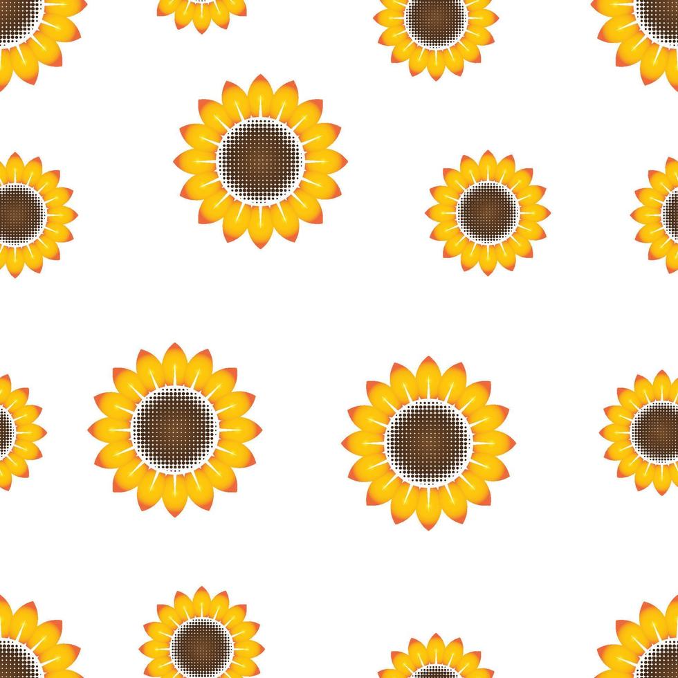 beautiful floral sunflower background seamless pattern vector