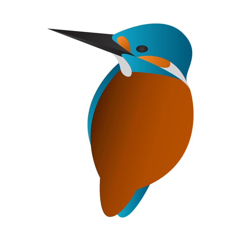 ilustración de vector de pájaro martín pescador degradado