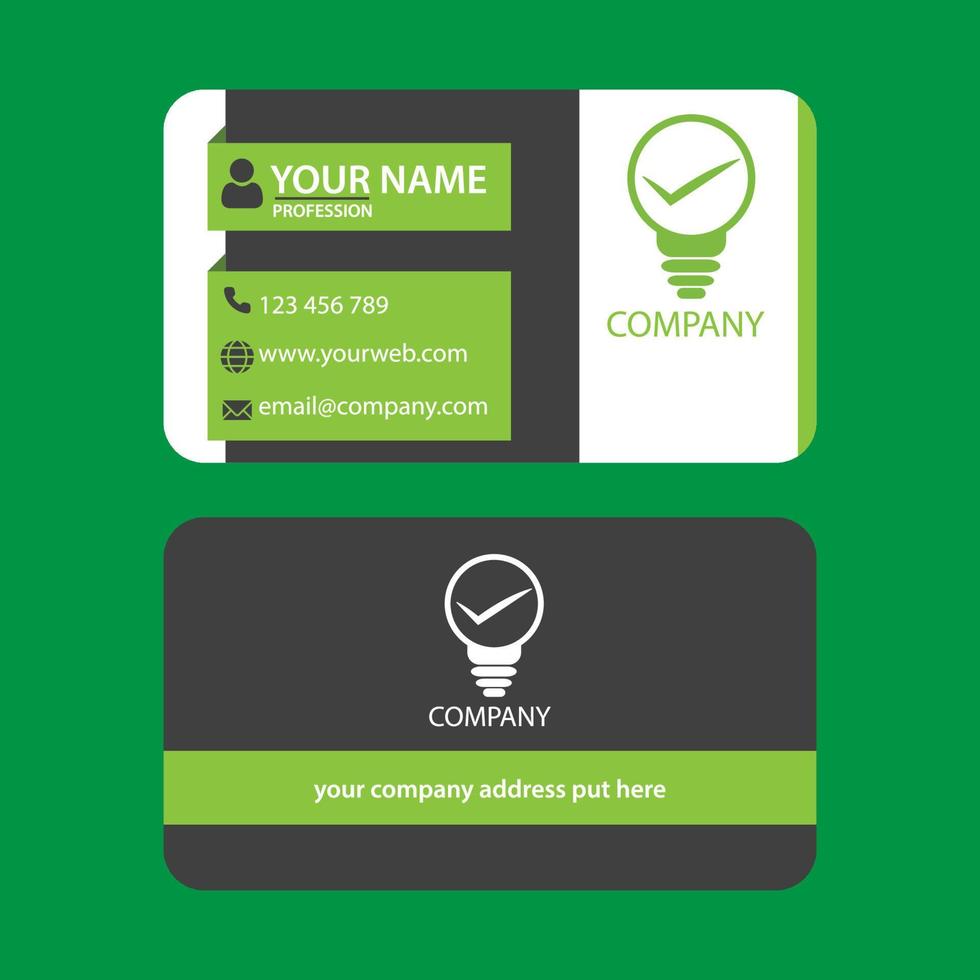 green business card template vector