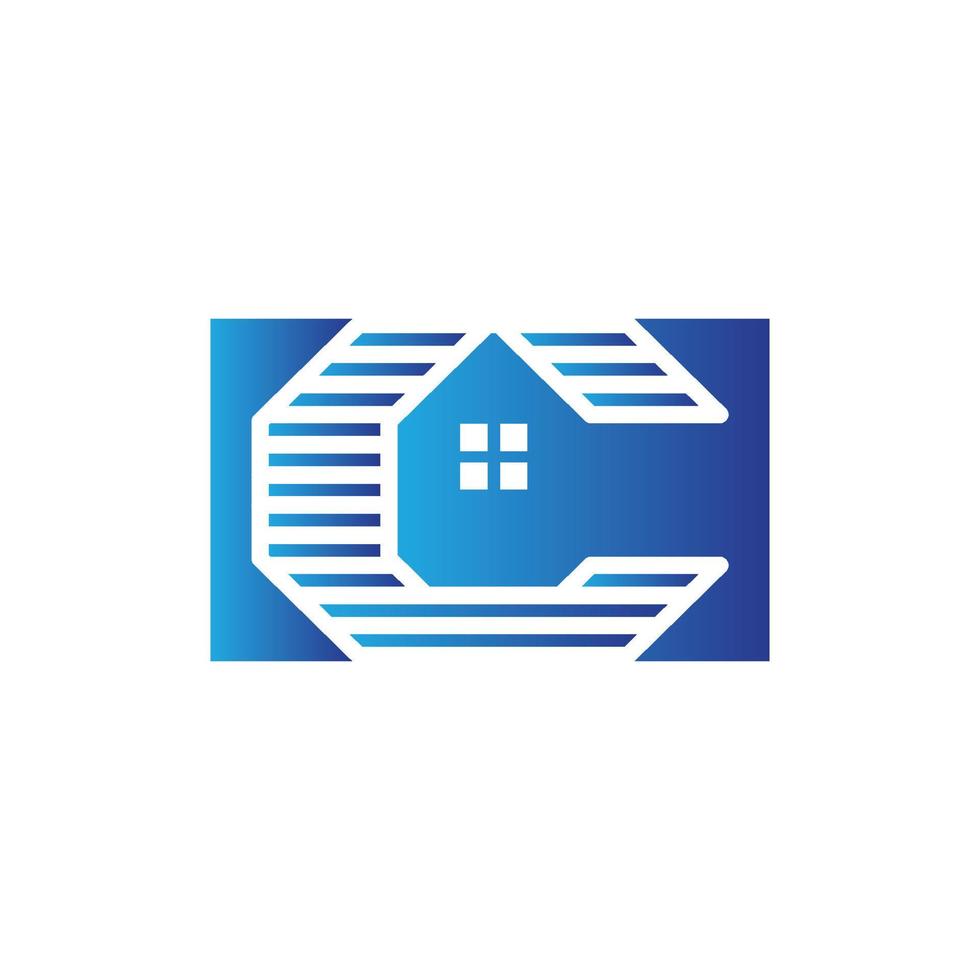 letter C siding house construction logo template vector
