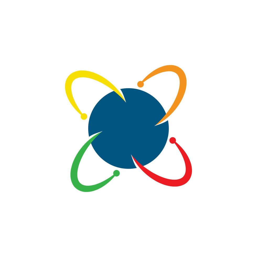 simple flat modern atom logo symbol concept vector