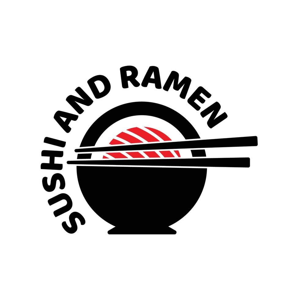 sushi and ramen logo vector template