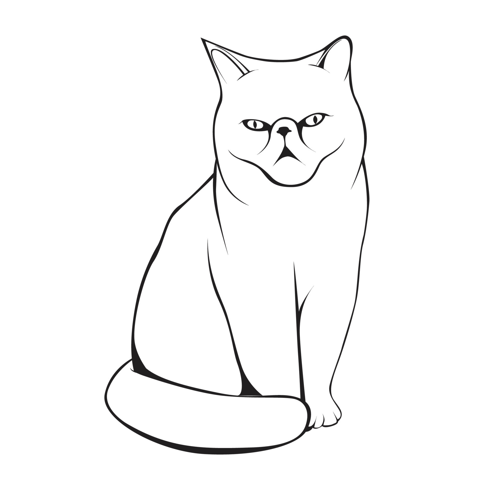 cat vector line art 10384018 Vector Art at Vecteezy