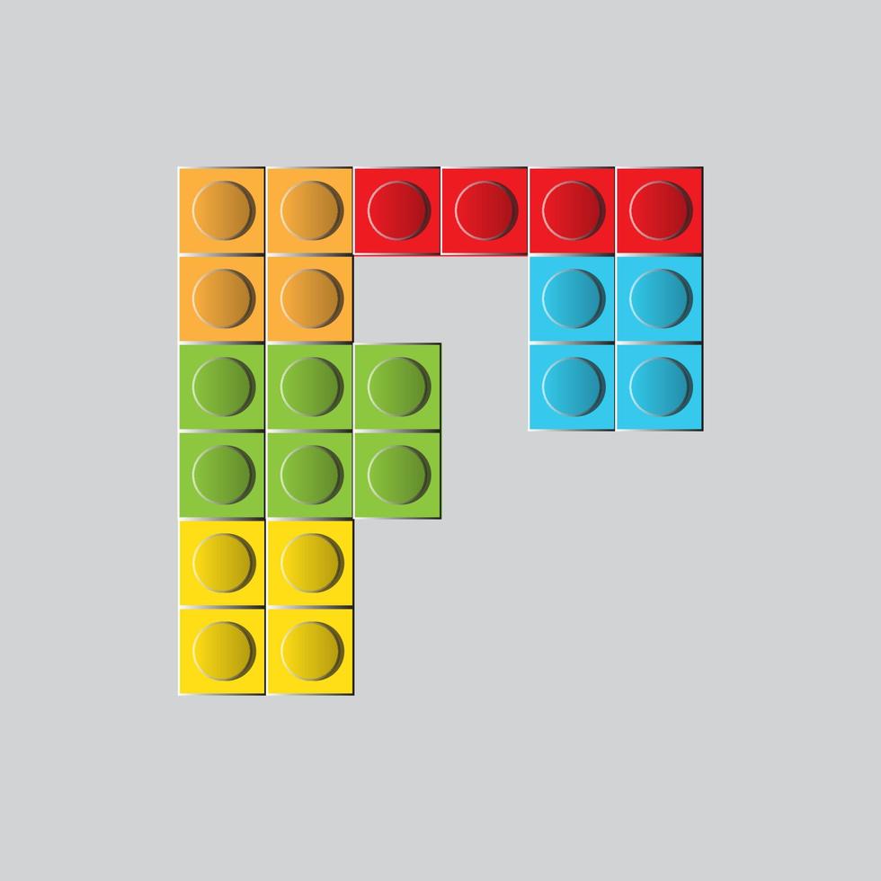 colorful game block brick toys font typeface letter A vector