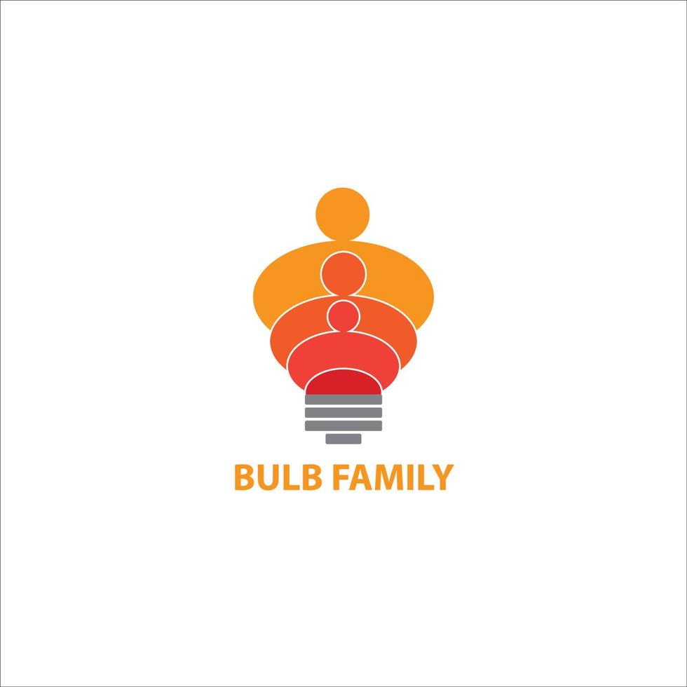 light bulb family logo with name vector