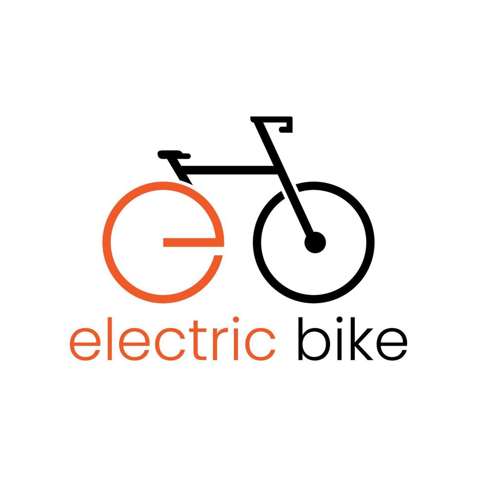 plantilla de logotipo de bicicleta eléctrica simple y moderna vector