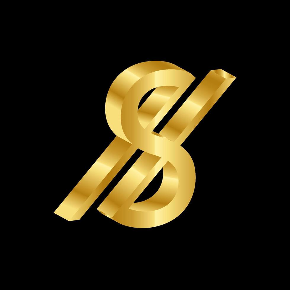 gold 3D luxury sum currency symbol vector