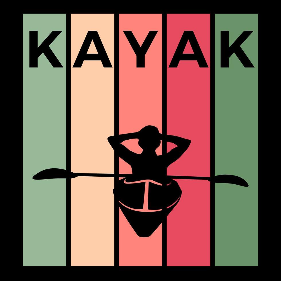 kayaking silhouette sport activity vector graphic
