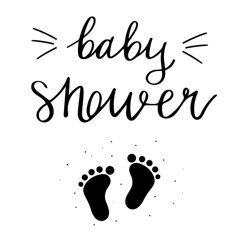 Lettering for baby shower. Inscription made by hand for invitations, postcards, stickers and other purposes. Vector