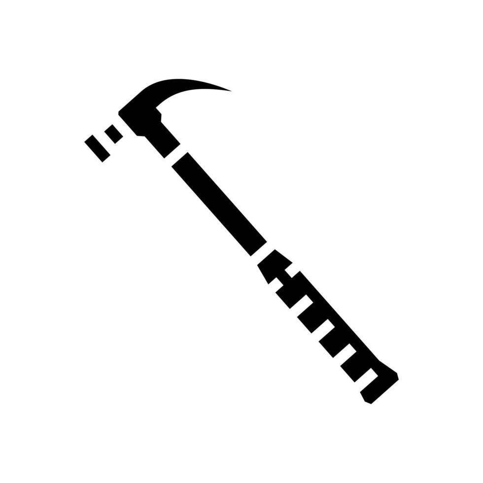 ilustración de vector de icono de glifo de herramienta de martillo de garra
