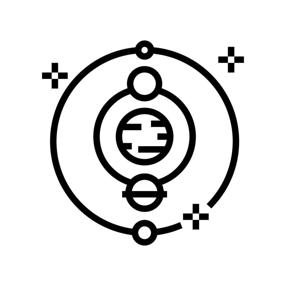 astrología ocupación línea icono vector ilustración