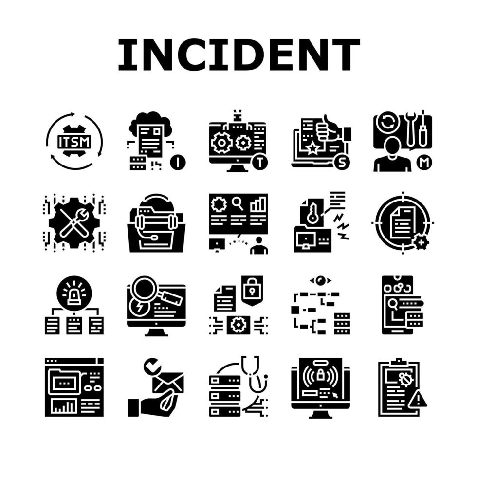 Incident Management Collection Icons Set Vector