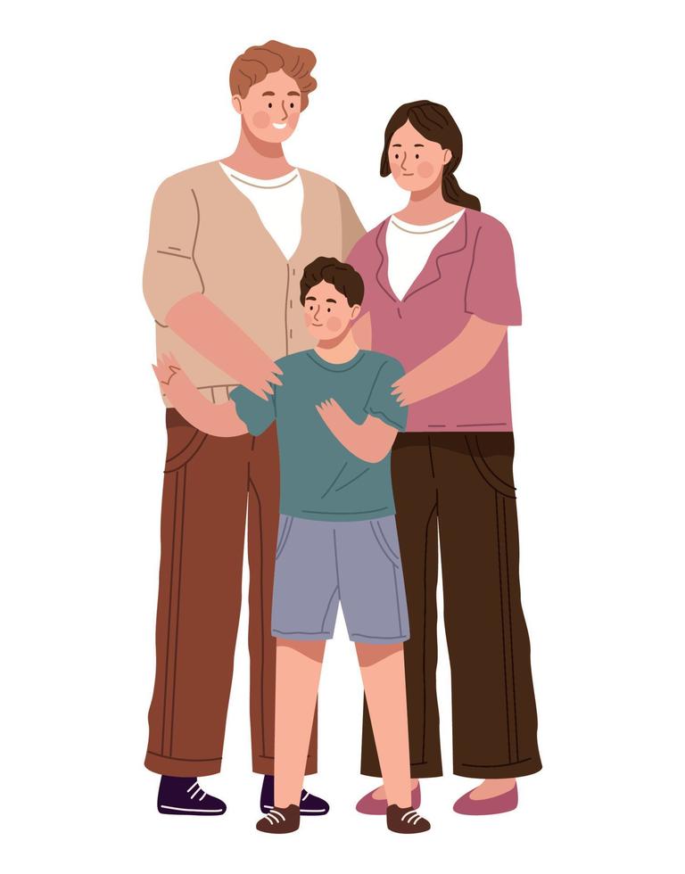 parents with son vector