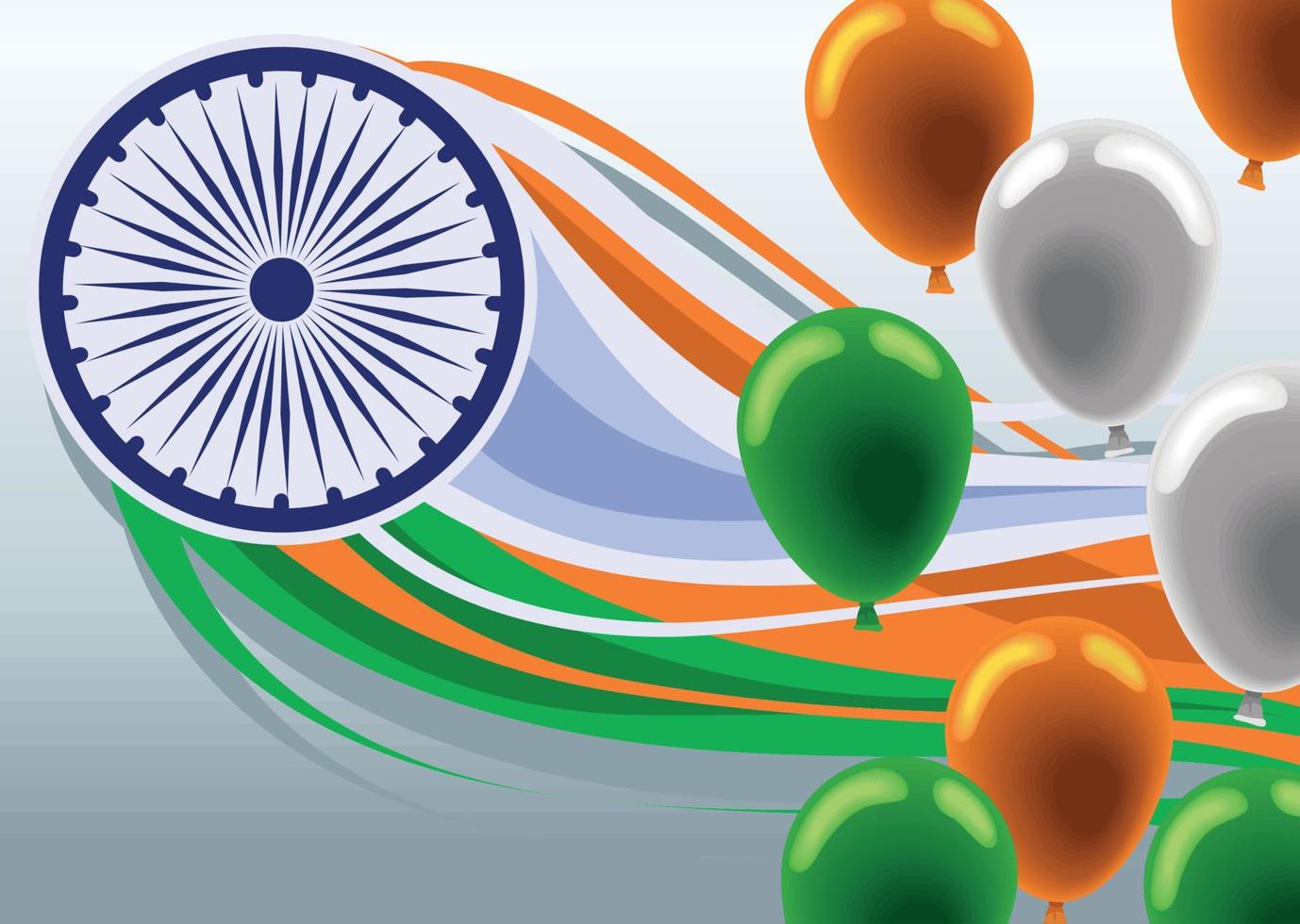 tarjeta del día de la independencia de la india vector