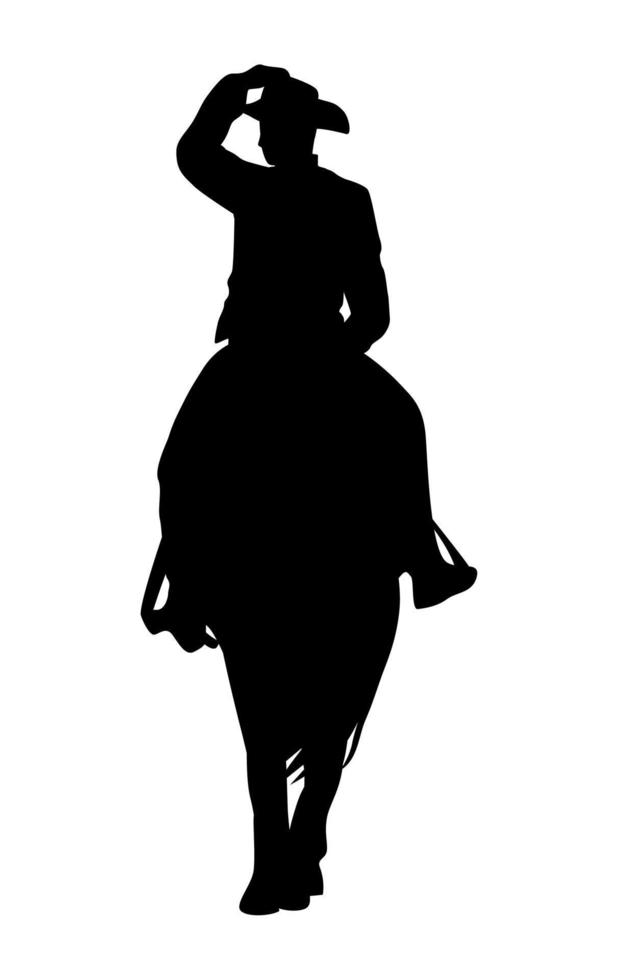 cowboy in horse silhouette vector